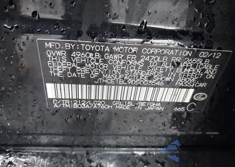 2013 Lexus Gs 350 from USA, damaged, VIN JTHCE1BL9D5003546